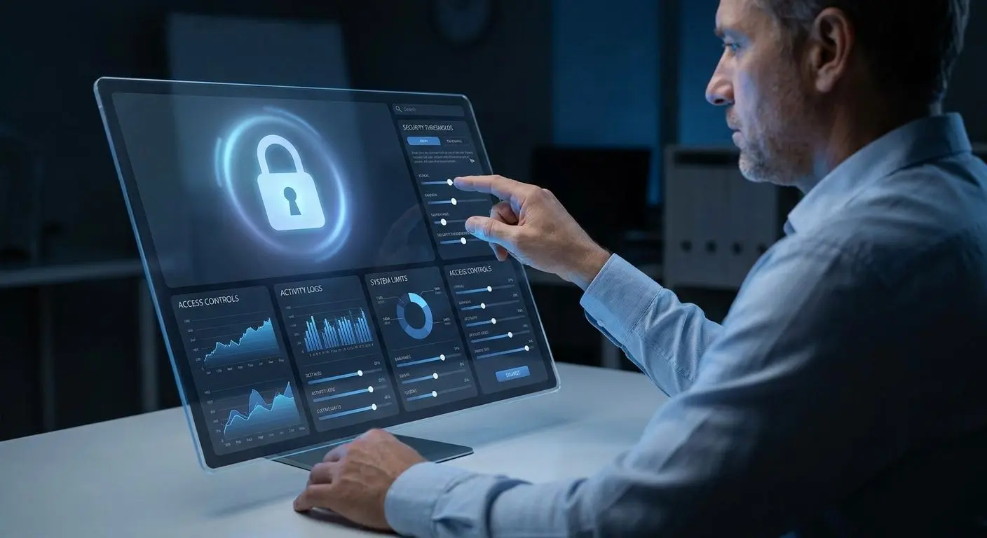 Sicherheit und Limits im Konto Sicherheits- und Limit-Einstellungen in einem Konto-Dashboard