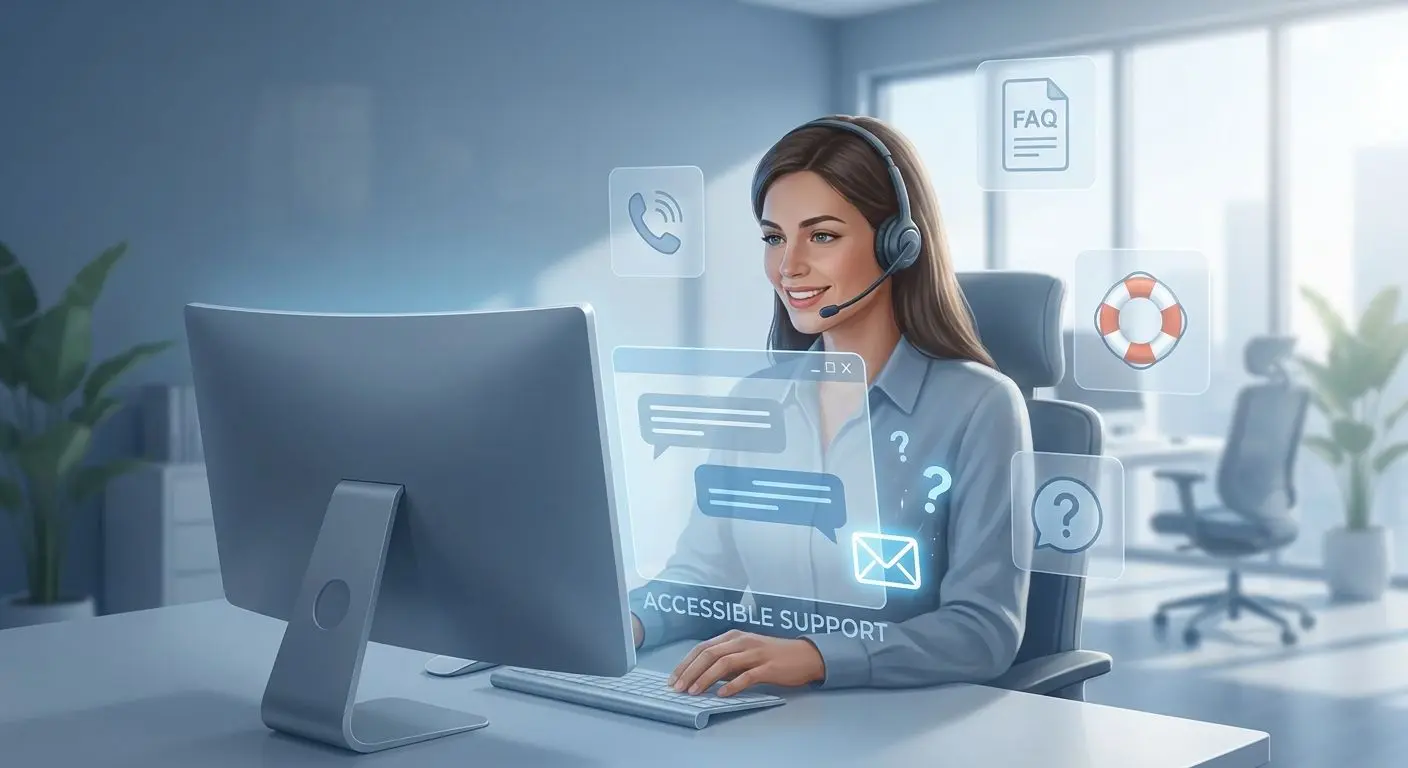 Illustration zu Support-Kanälen mit Chat und E-Mail