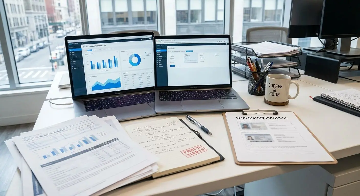 Arbeitsplatz eines Analysten für Auszahlungsprozesse